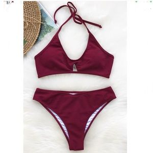 NWT Maroon Bikini Set CupShe M